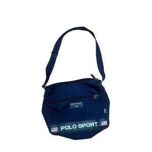 Polo Sport Women's Blue Y2K Multiple Compartment Vintage Crossbody Messenger Bag
